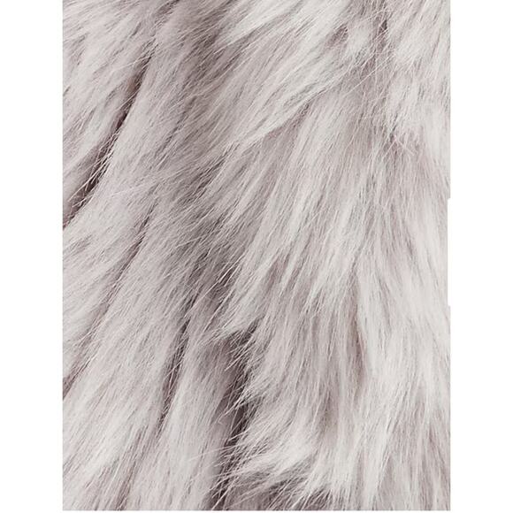 Express x You NEW Size Large Oversized Faux Fur Jacket Coat Silver and White - Picture 10 of 10